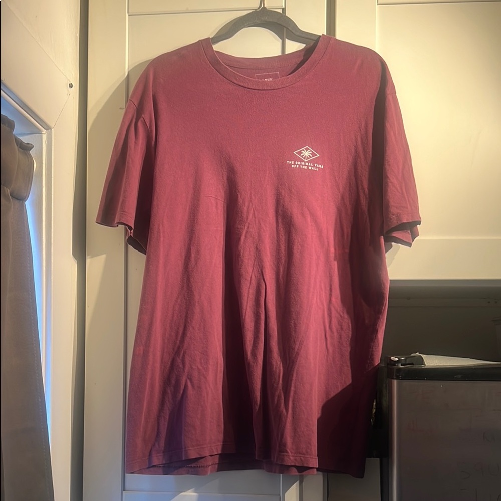 Vans Red Short Sleeve Tee Casual Crew Neck